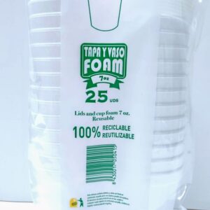 VASOS TERMICOS 20 CL. C/TAPA PAQ. 25 U.