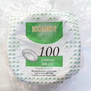 CUENCO PLASTICO 500 ML. B/100 U. KONNY