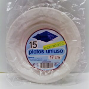 PLATO PLASTICO  17 CM. B/25 UND.